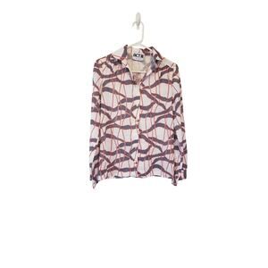 Vintage 1970s Womens, , Act 3 blouse. Red, white and blue. Long sleeve